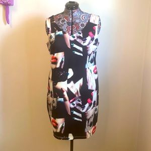 Lip Print Pencil Dress